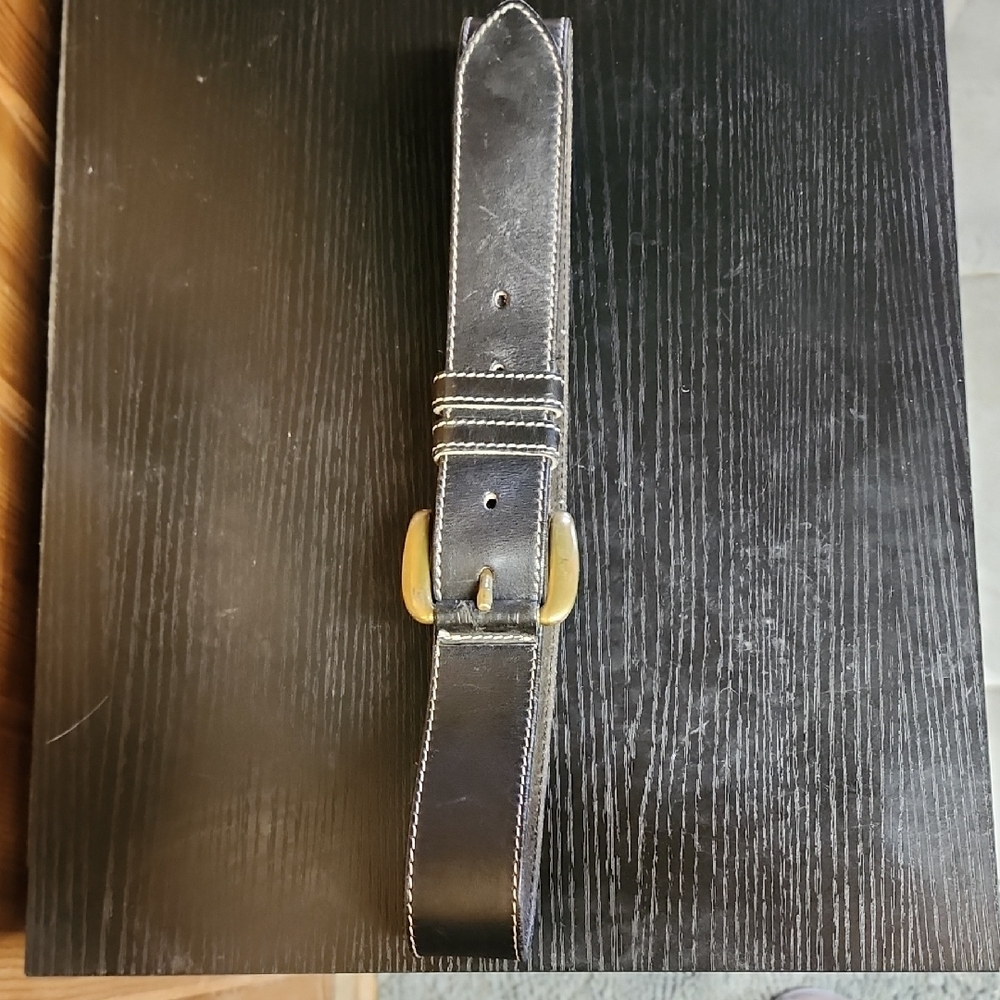 Black Belt Bag with Quality Leather and Silver Buckle